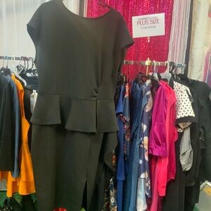 Classic Black Peplum Sheath Dress